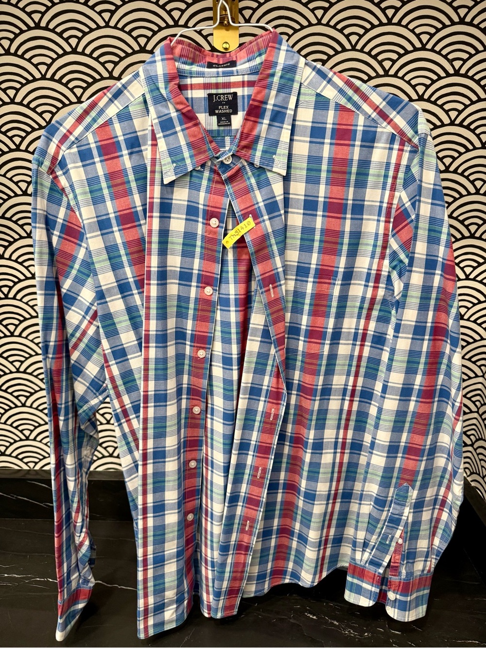 J. Crew Plaid Button-Down Shirt in Red, Blue & White